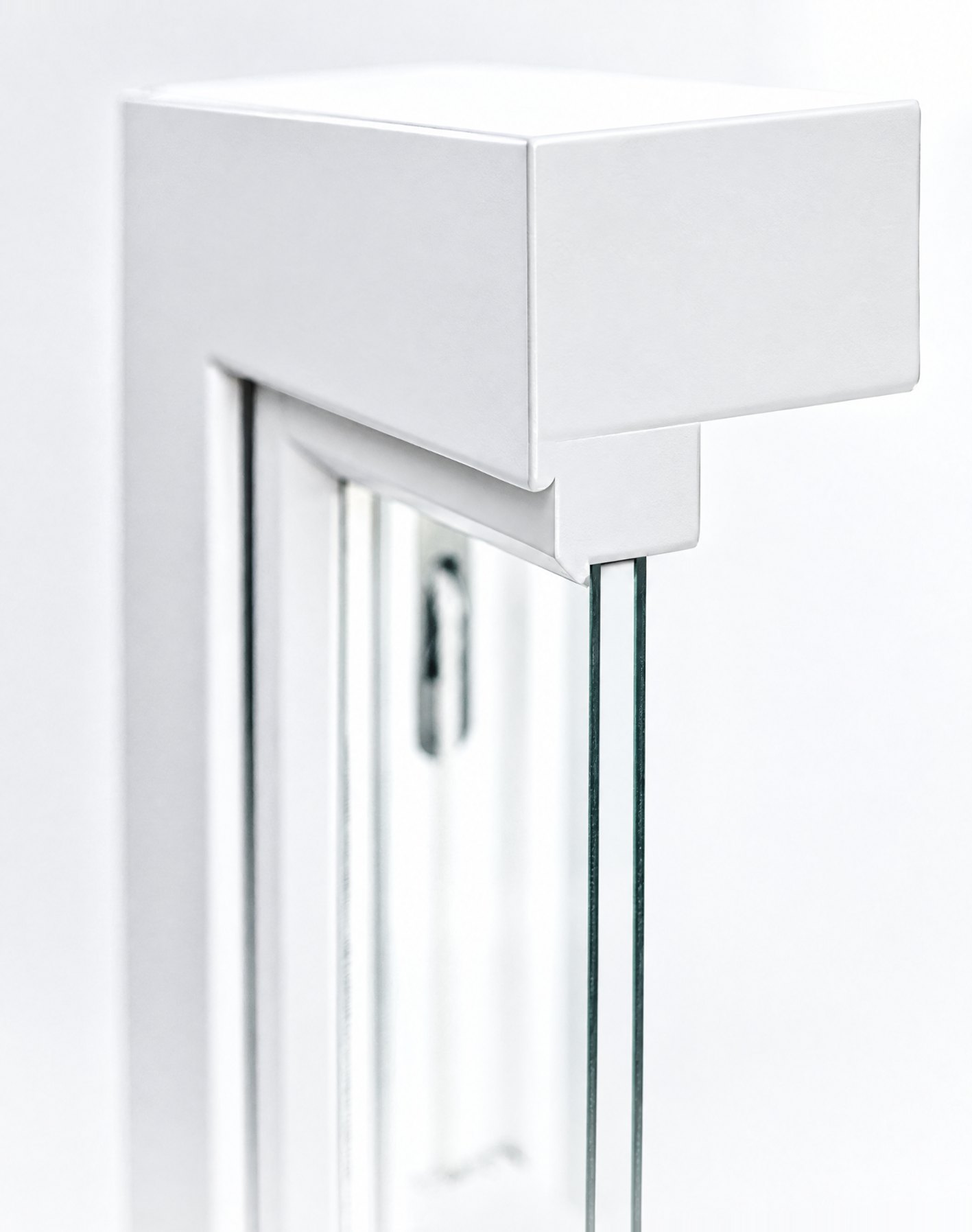 The same box sash head, finished and painted